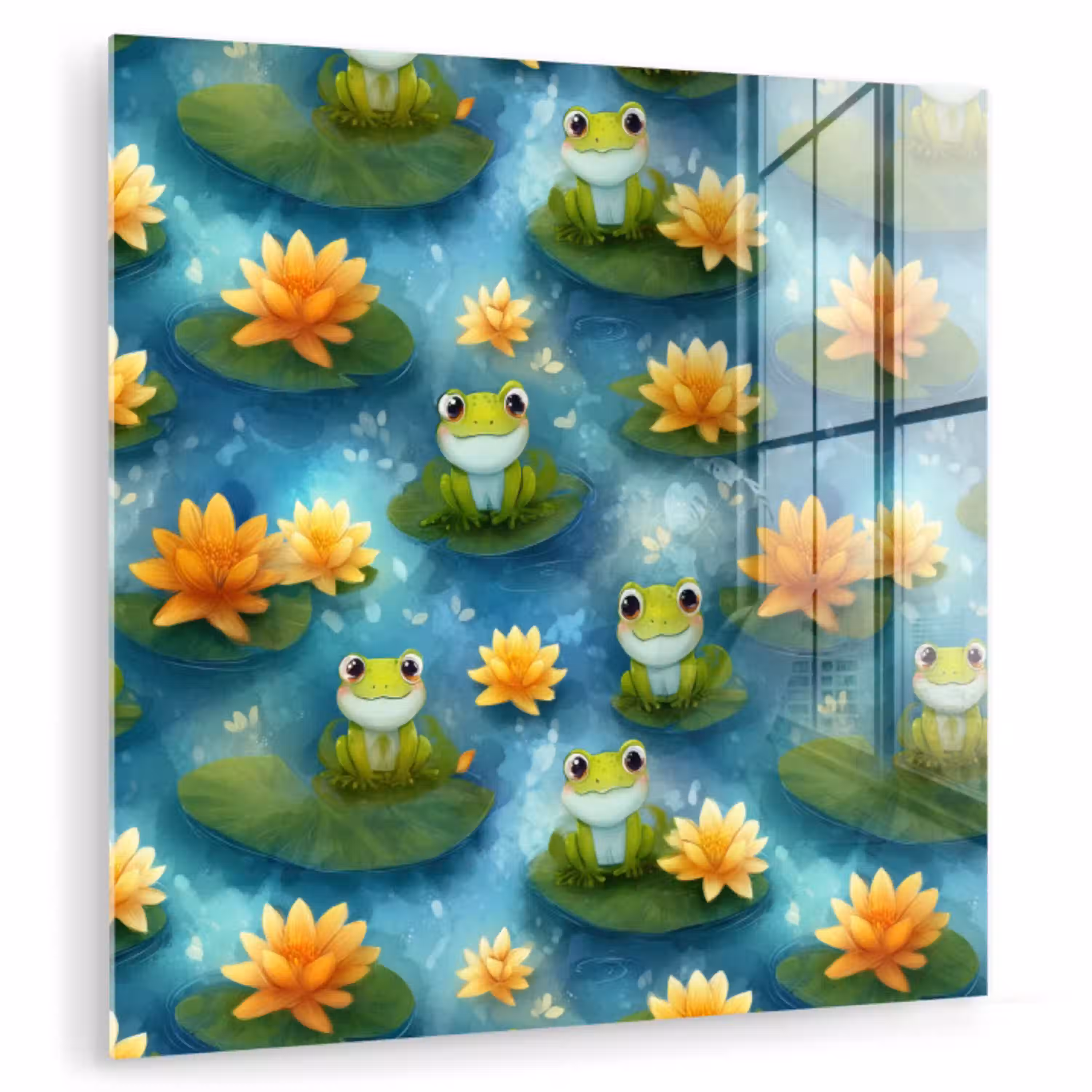 Kikker - Lelies - Groen plexiglas 5mm klein 11 -zzzproduct_nieuw