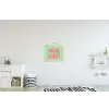 Mon cheri - Groen - Roze textielposter latten blank klein -kinderkamer