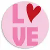 Love - Roze - Hart - Valentijn Wandcirkel plexiglas klein -3d