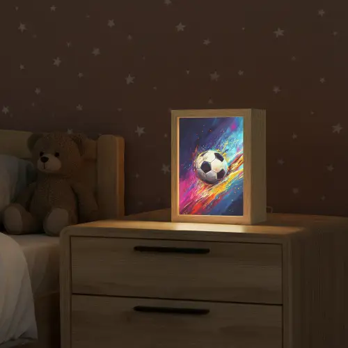 Voetbal - Kleurrijk - Abstract - Penseelstreken Light Box met kabel klein -sfeer1_kind