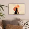 Katten - Zwart - Abstract - Cirkels canvas 2cm klein -sfeer1