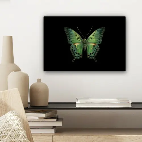 Vlinder - Groen - Diepte canvas 2cm klein -sfeer6