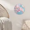Takken - Bloesems - Roze Wandcirkel kunststof plaat 5mm dik klein -sfeer5