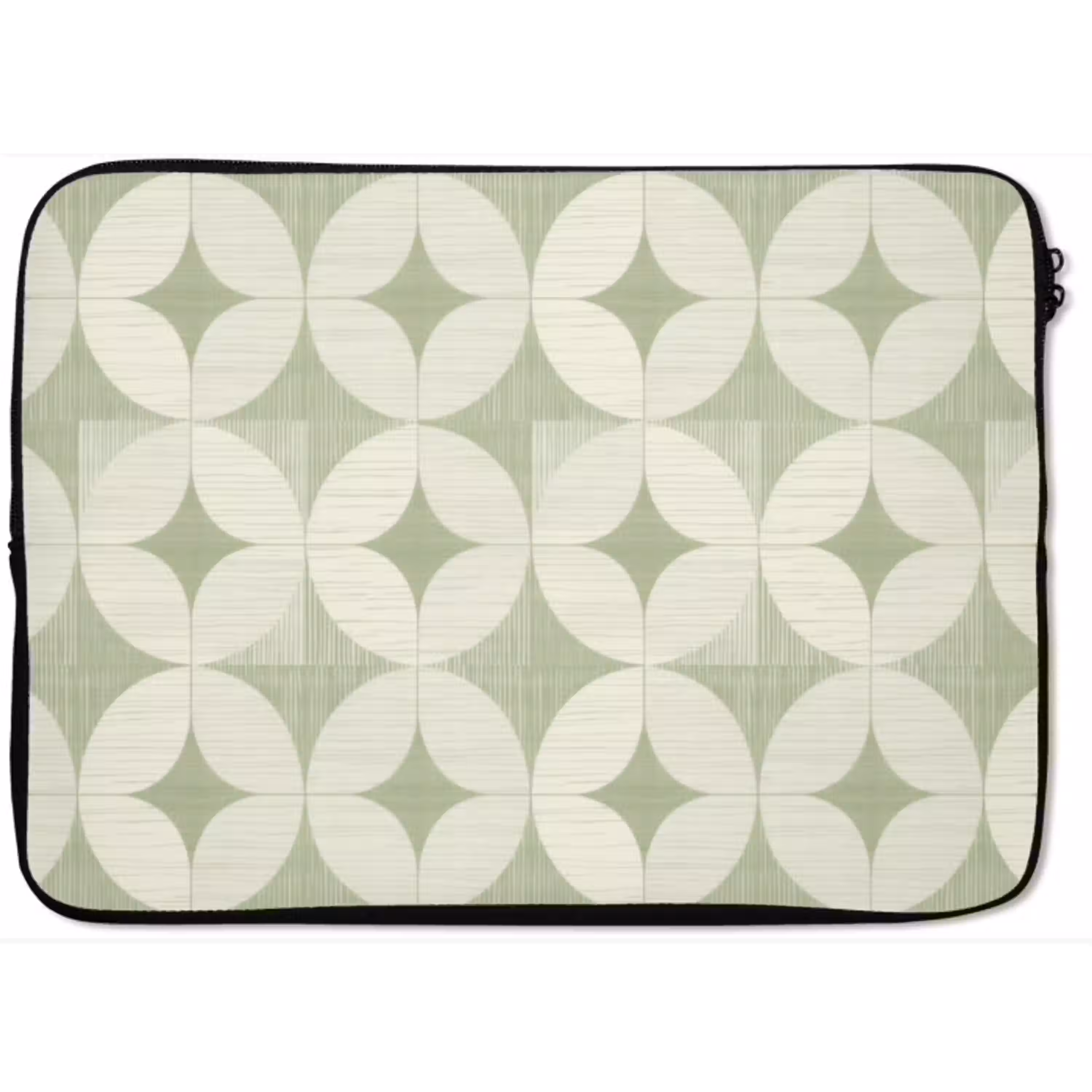 Saliegroen - Geometrisch - Retro - Mid-Century - Patroon laptophoes neopreen klein 279 -zkaufland3dotto
