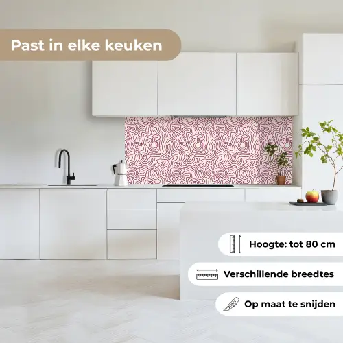 Kronkelende lijn - Magenta - Crème keuken achterwand 2 middel 871 -sfeer4_NL