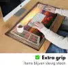 Doorkijk - Klaprozen - Bloemen - Rood - Open raam Muismat XXL klein -sfeer3