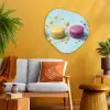 Macarons - Kleurrijk - Pastel Wandcirkel Organisch Aluminium middel -sfeer4