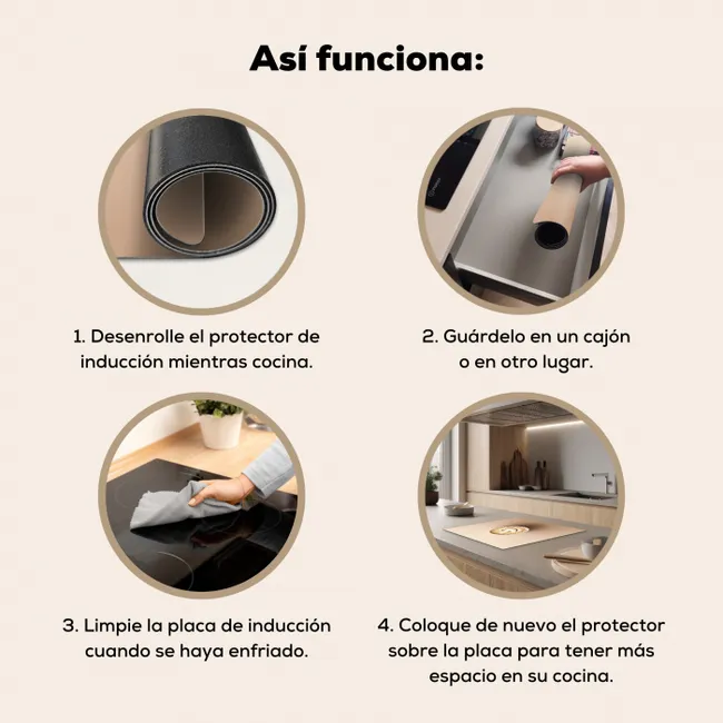 Koffie - Melkschuim - Lach - Beige Inductie beschermer vinyl 3mm middel -zzsfeer9_SP