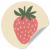 Aardbei - Minimalistisch - Rood - Fruit Wandcirkel behangsticker klein -3d
