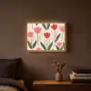 Tulpen - Modern - Roze Light Box met batterij (Wandlamp) middel -sfeer4