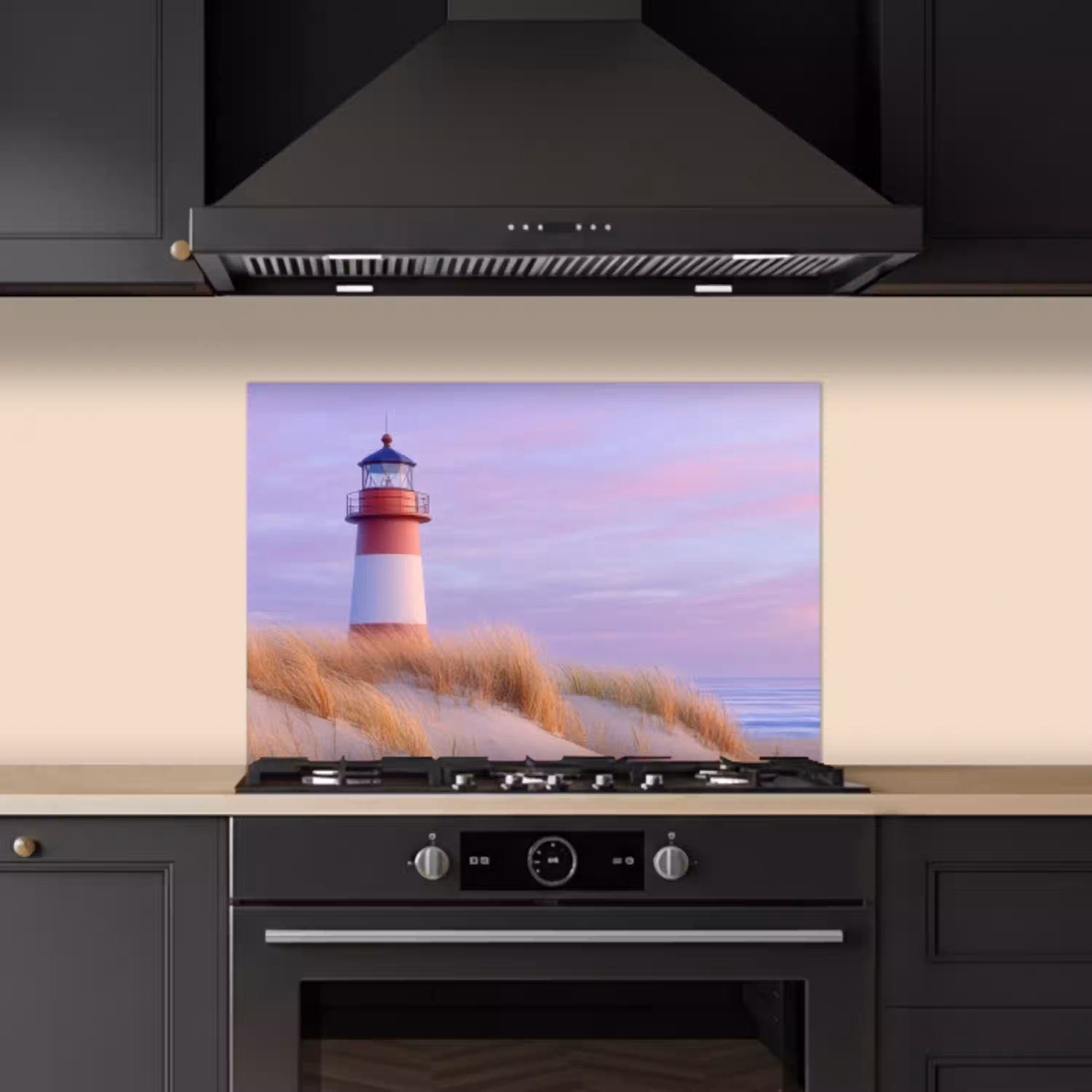 Vuurtoren - Duinen - Zonsondergang keuken achterwand spatscherm klein -sfeer1
