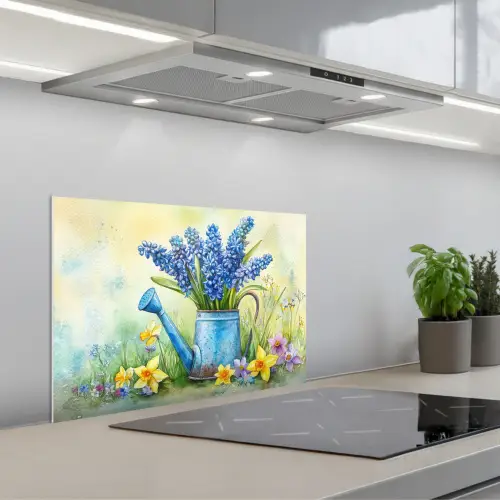 Gieter - Lavendel - Bloesems keuken achterwand spatscherm klein -3d_schuin
