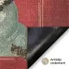 Klassiek - Kerstgroet - Sneeuwpop - Rood Deurmat klein -antislip_NL