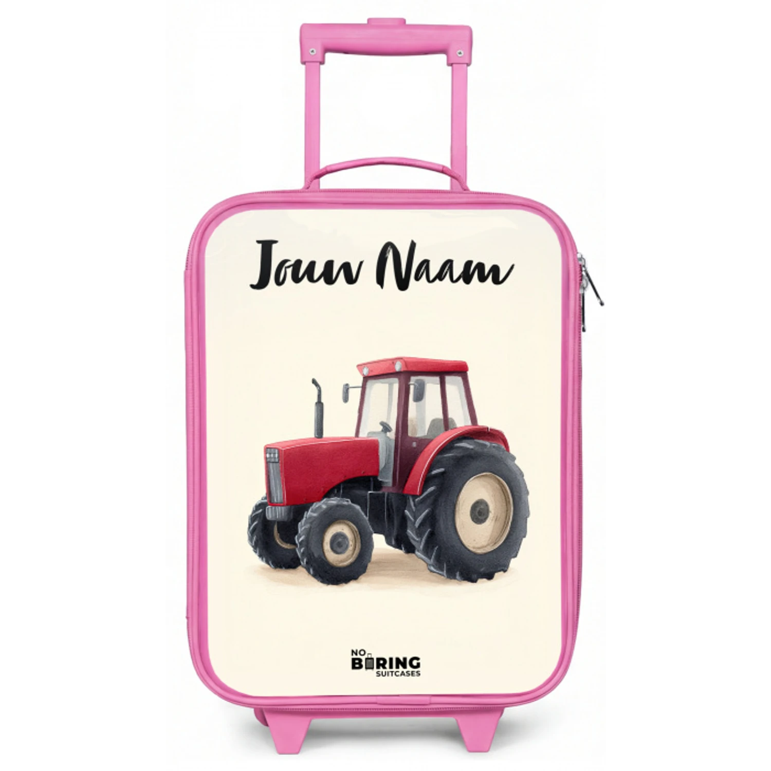 Tractor - Getekend - Rood Kinderkoffer - Roze klein -zz3dotto