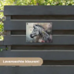 Zebra - Wilde dieren - Vlinder - Bloemen tuinposter los doek klein -sfeer3