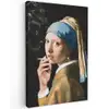 Meisje met de parel - Johannes Vermeer - Sigaretten canvas 2cm klein -z3d