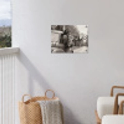 Eland - Auto - Gewei - Zwart - Wit tuinposter los doek klein -sfeer8