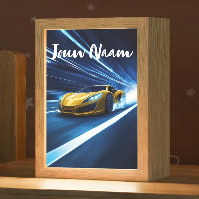 Auto - Geel - Race - Blauw Light Box met kabel (Kinderlampje) klein -zzz_3d_website
