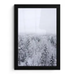 Bos - Sneeuw - Winter - Natuur - Wit fotolijst zwart zonder passe partout klein -3d