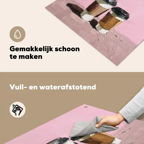Koffiebekers - Deksel - Verf - Textuur Inductie beschemer met haakjes middel -ky-schoon-nl