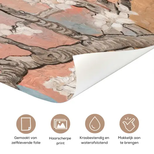 Amandelbloesem - Kunst - Van Gogh - Pastel deurposter klein -closeup_NL