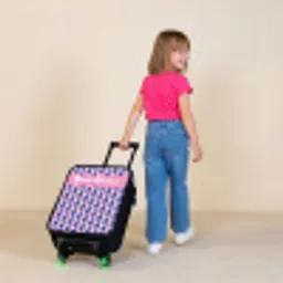 Schubben - Patroon - Blauw - Roze Kinderkoffer - Zwart klein -sfeer1