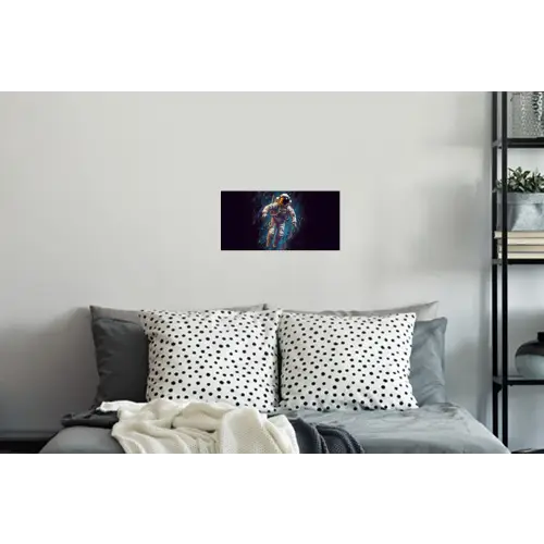 Ruimte - Neon - Astronaut - Sterren Muursticker klein -slaapkamer