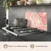 Marmer - Pastel - Roze - Blauw - Marmerlook - Abstract keuken achterwand spatscherm klein -usp_NL