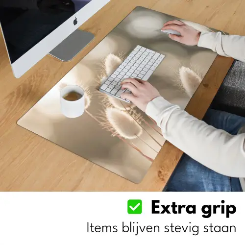 Hazestaartgras - Wit - Zonlicht Muismat XXL klein -sfeer3