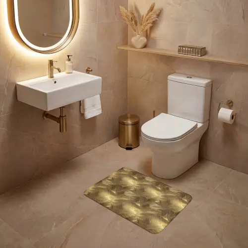 Palm - Waaier - Goud WCmat klein 1009 -sfeer3