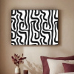 Modern - Lijnen - Zwart Textielframe zwart klein 947 -sfeer1
