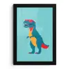 Dinosaurus - Blauw - Zonnebril fotolijst zwart zonder passe partout klein -3d