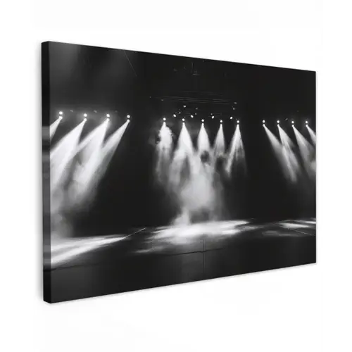 Theaterzaal - Mist - Spotlights - Zwart canvas 2cm klein -z3d