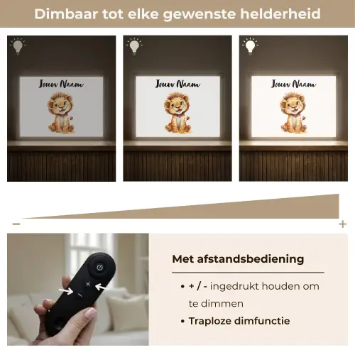Leeuw - Baby dier Light Box met batterij (Wandlamp kind) middel -USP_dimbaarNL