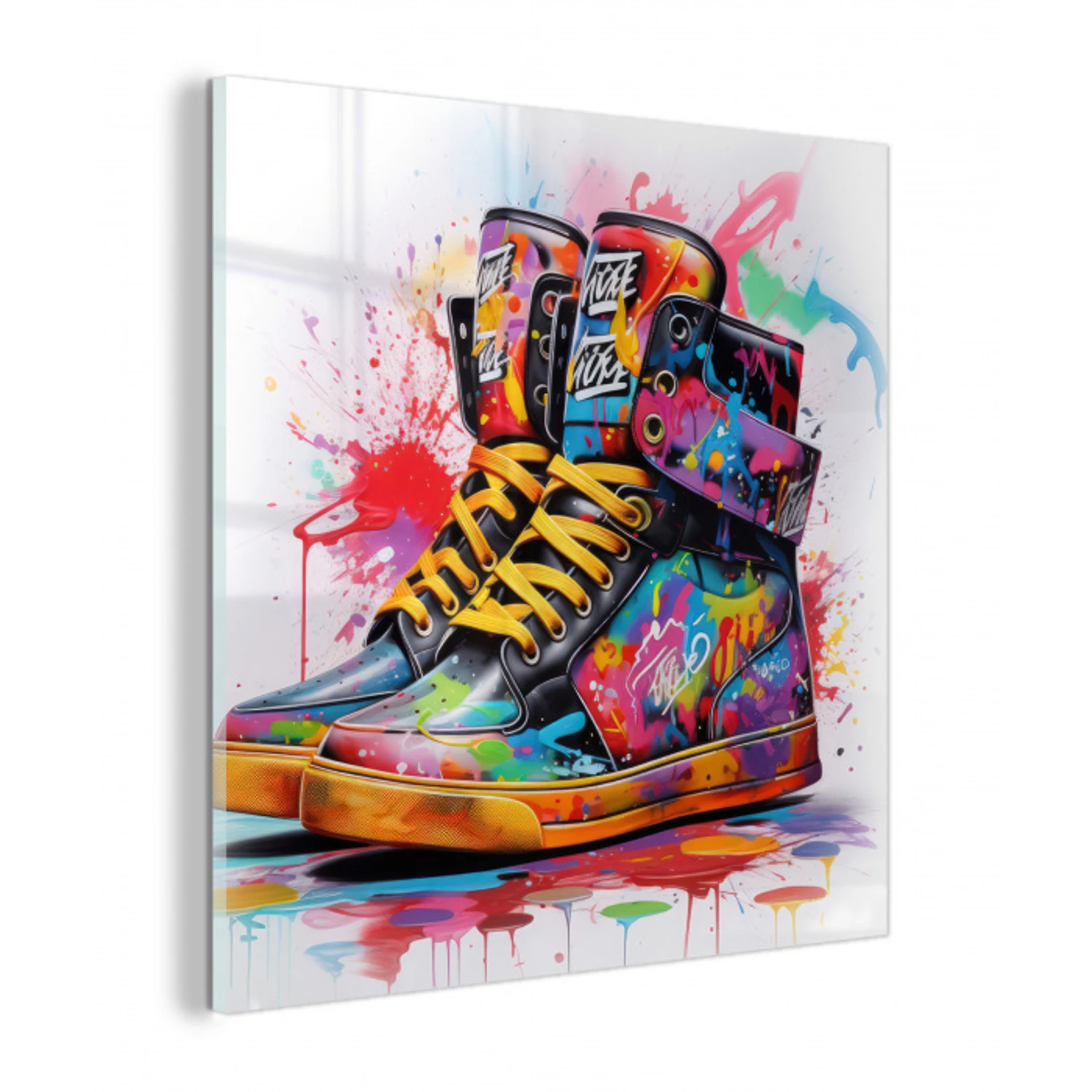 Schoenen - Graffiti - Wit - Kleuren plexiglas 5mm klein -z3d