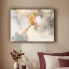 Marmer - Grijs - Goud Textielframe zwart klein -sfeer1