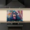Aap - Tong - Abstract - Zwart keuken achterwand spatscherm klein -sfeer1