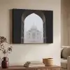 Poort - Symmetrische koepel - Minaretten - Moskee Textielframe zwart klein -sfeer3