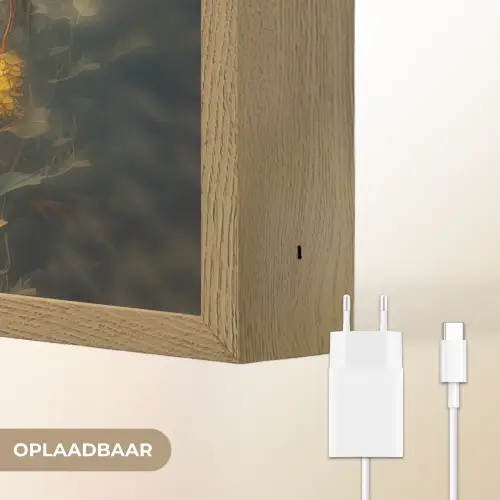 Uil - Vogels - Bloemen - Natuur Light Box met batterij (Wandlamp) middel -USP_websiteoplaadbaarNL