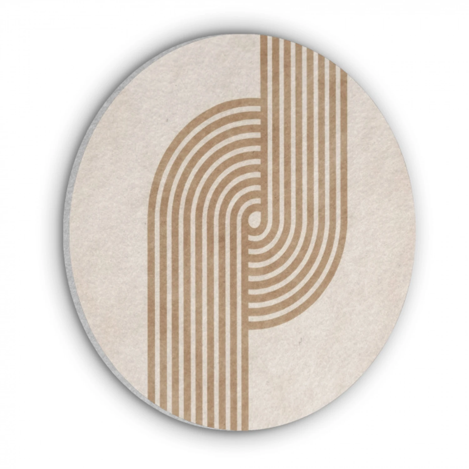 Symmetrische bocht - Koperkleurig Akoestische PET Vilt - Rond klein -3d