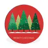 Minimalistisch - Kerstbomen - Rood - Sneeuw Wandcirkel aluminium klein -3d