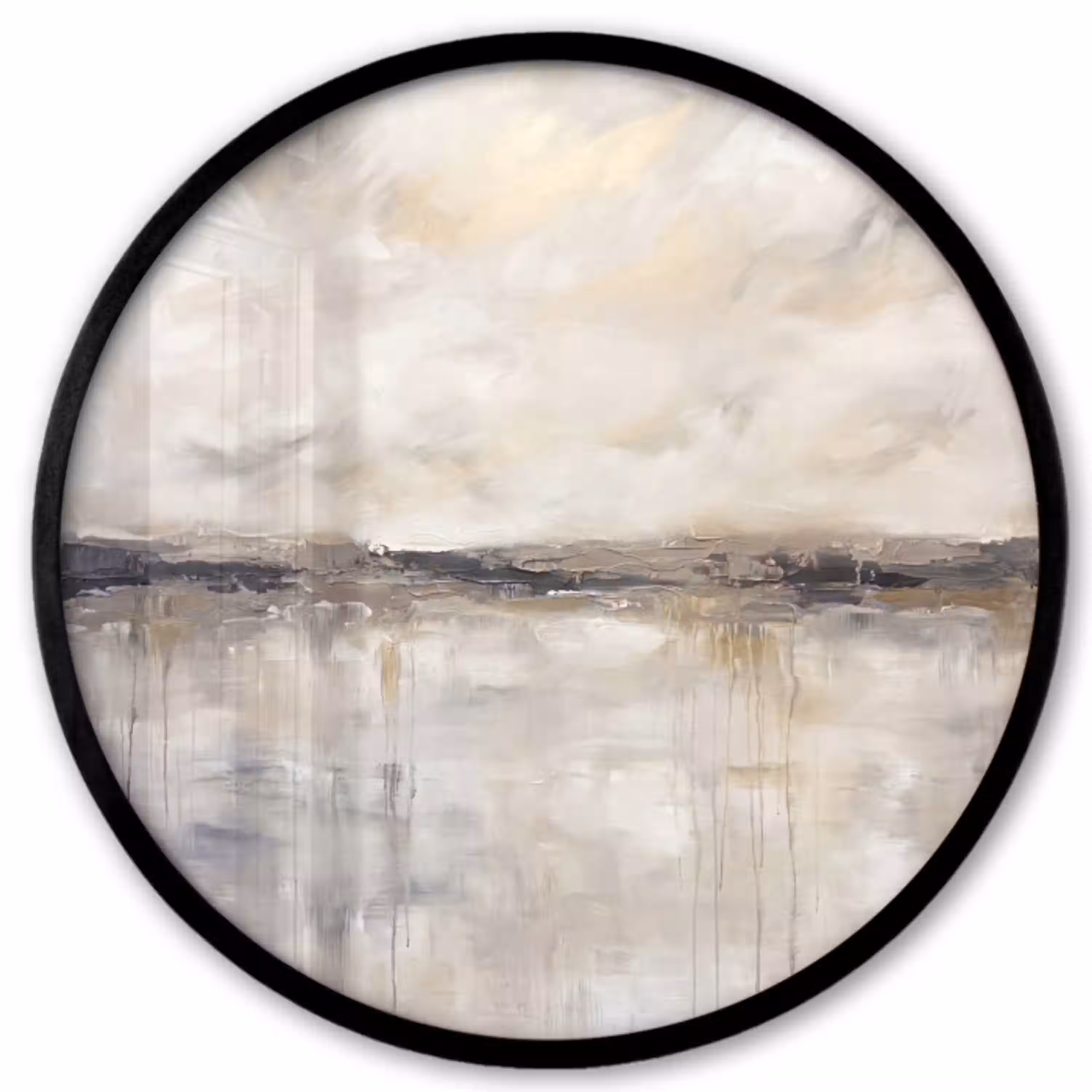 Landschap - Horizon - Natuur - Abstract - Neutraal Fotolijst rond zonder passe partout klein -3d