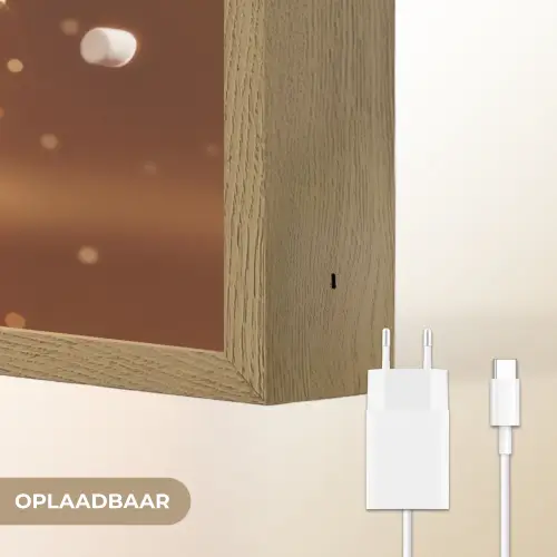 Chocomelk - Drinken - Warm - Bruin Light Box met batterij (Wandlamp) middel -USP_websiteoplaadbaarNL