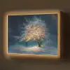 Levensboom - Nacht - Donker - Blauw Light Box met batterij (Wandlamp) middel -z3d_website