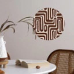 Abstract - Patroon - Bruin Wandcirkel behangsticker klein 186 -sfeer3