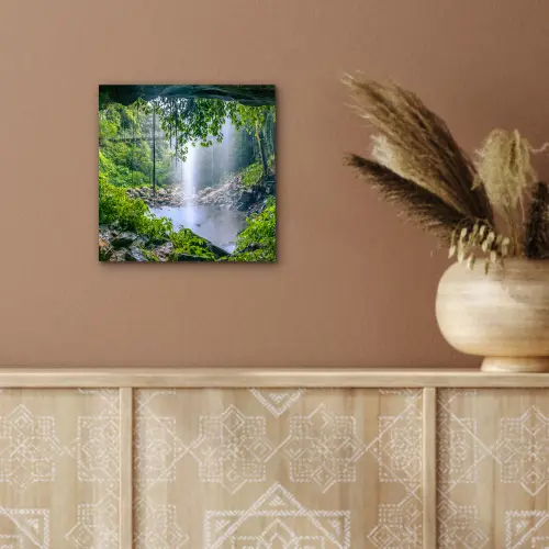 Jungle - Regenwoud - Water - Waterval - Planten aluminium wit klein -sfeer4