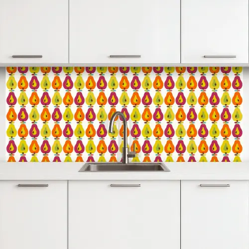 Retro - Design - Peer - Fruit keuken achterwand 2 middel 871 -3d