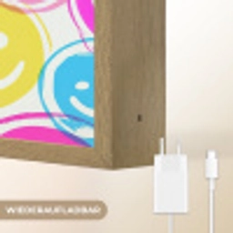 Smileys - Kleurrijk - Neon Light Box met batterij (Wandlamp kind) middel -USP_websiteoplaadbaarDE
