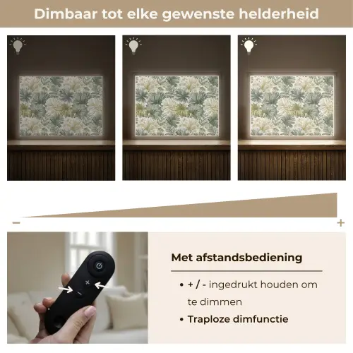 Bladeren - Botanisch - Groen Light Box met batterij (Wandlamp) middel 907 -USP_dimbaarNL