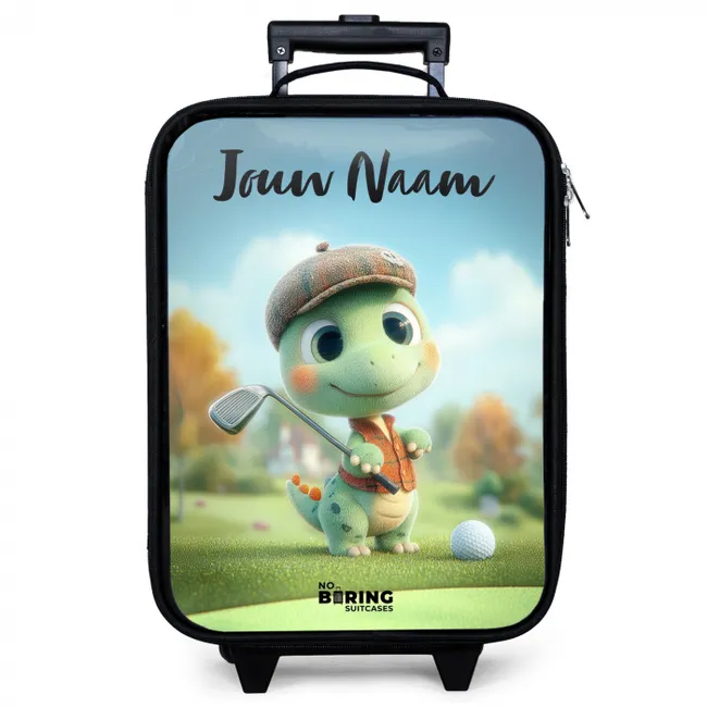 Kinderkoffer met naam - Golf - Dino - Groen